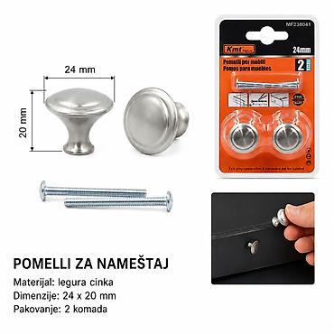 KMT Drška od legure cinka 2382041 Elegantne okrugle drške za