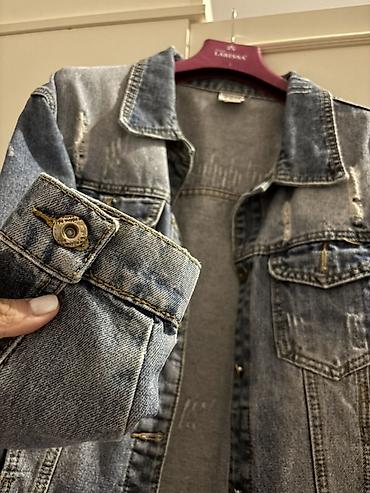 cins pencekler: Denim cins gödəkçə - Rəng: orta-mavi yuyulmuş (stonewash effekti) - — 2