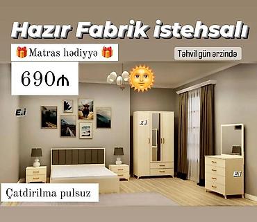 Yataq otağı dəstləri: İkinəfərlik çarpayı, Dolab, Termo, 2 tumba, Yeni — 1