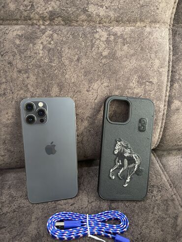 б у телефоны ми: IPhone 12 Pro Max, Б/у, 128 ГБ, Graphite, Чехол, Кабель, 82 %