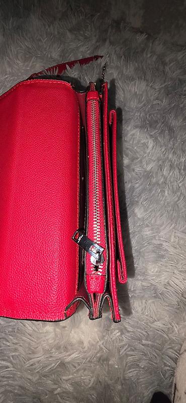 Классические сумки: Сумка на цепочке Saint Laurent (YSL) красного цвета - Компактная — 4