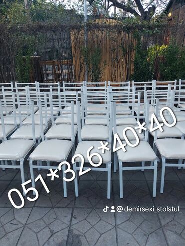 Bağ, çöl oturacaqları: Yeni, Sadə stul, Metal, Azərbaycan — 28