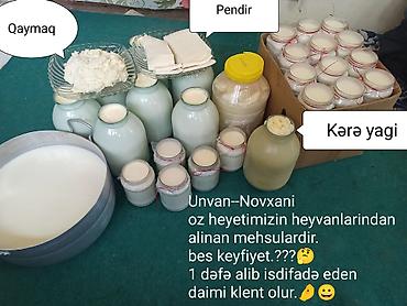 yumurta: 1 ltr --1 m 50 qəpik ( Süd ) 3 kq balon --4 m 50 qəpik (qatiq) 600 qr — 1