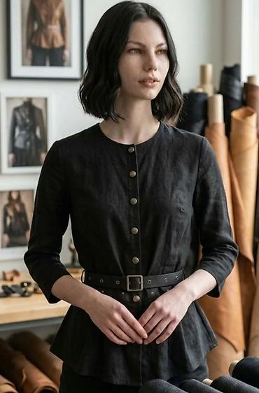 Elegantna ženska bluza/tunika sa pojasom - Materijal: lagana tkanina