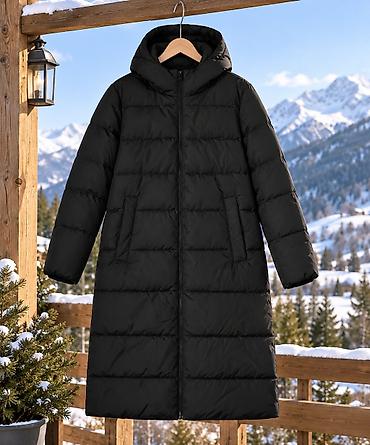 soft shell: Пуховик, Длинная модель, С капюшоном, L — 1