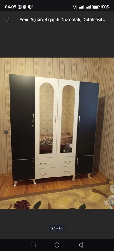 Dolablar: Yeni, Açılan, 4 qapılı Düz dolab, Dolab-asılqan, Azərbaycan — 17