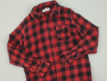 koszula bershka: Shirt 11 years, condition - Good, pattern - Cell, color - Red