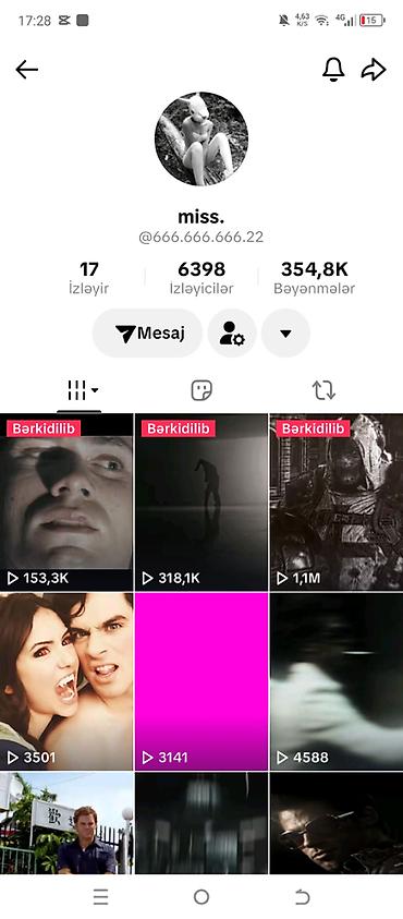 ff hesap satışı: TikTok hesabı satılır. - Profil adı: miss. - İstifadəçi adı — 1