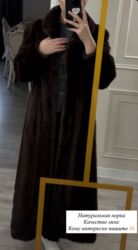 кышкы кийимдер: Качество норки ЛЮКС Шуба из темного натурального меха (норка), длина