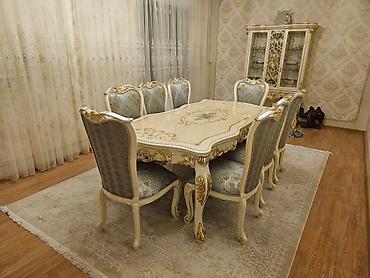 stol stil: Klassik üslubda dəbdəbəli qonaq otağı/dining dəsti. Tərkibi: - 1 ədəd — 1