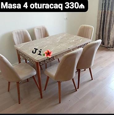 stol ayaqları: 4 oturacaqlı açılıb-böyüyən masa dəsti. Masa qapalı vəziyyətdə 80x130 — 4