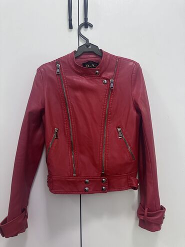натуральная замша: Куртка S (EU 36), цвет - Красный