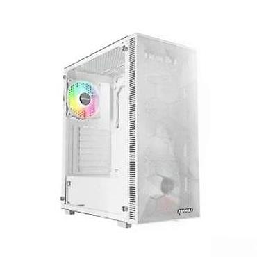 Ostali kompjuterski delovi: PC kućište – Mid Tower, bela boja, mesh prednji panel, prozor od — 1