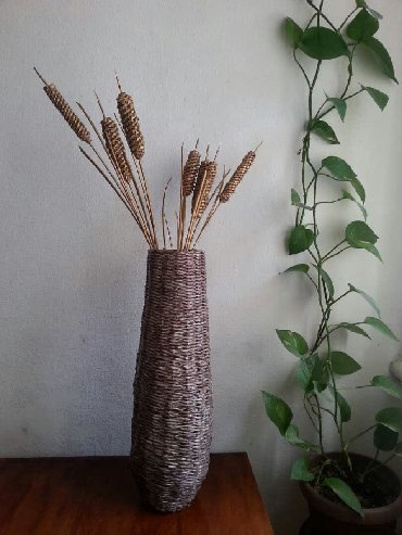 биндеры 22 листа для дома: Плетенная ваза ручная работа. Размер 53×25