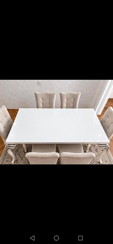 Qonaq otağı üçün, İşlənmiş, Kvadrat masa, 6 stul