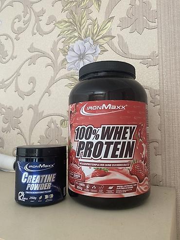 sport: Məhsul: IronMaxx 100% Whey Protein (çiyələk dadı) + IronMaxx Creatine — 1
