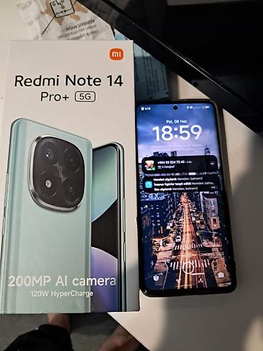 Redmi Note 14 Pro+, 512 GB, rəng - Qara, Sənədlərlə, Barmaq izi, Zəmanət