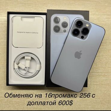 Apple iPhone: IPhone 13 Pro, Б/у, 128 ГБ, Голубой, Зарядное устройство, Защитное стекло, Чехол, 79 %