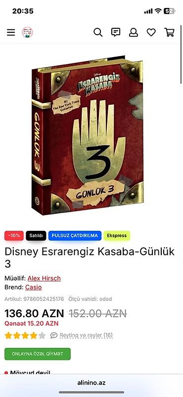 samoyed qiyməti: Mehsul-Esrarengiz Kasaba günlük 3 dür.Kitabın 1 ci el qiymeti 150 — 7