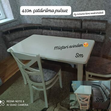 Masa və oturacaq dəstləri: Mətbəx üçün, Yeni, Açılan, Dördbucaq masa, 4 stul — 29