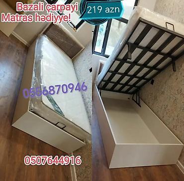 Çarpayılar: Yeni, Təknəfərlik çarpayı, Bazalı, Matras ilə, Siyirməsiz, Azərbaycan — 2