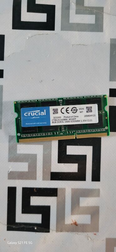 Operativ yaddaş (RAM): Operativ yaddaş (RAM) AMD, 8 GB, 3000 Mhz, DDR3, Noutbuk üçün, İşlənmiş