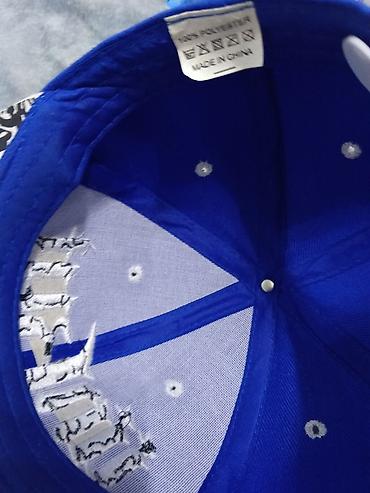 kepka: Snapback beysbol papağı - Rəng: parlaq mavi üst hissə, ağ-qara — 2
