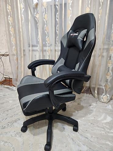 Игровые кресла: Игровое кресло, Новый, С колесиками, цвет - Черный, Кожа — 5