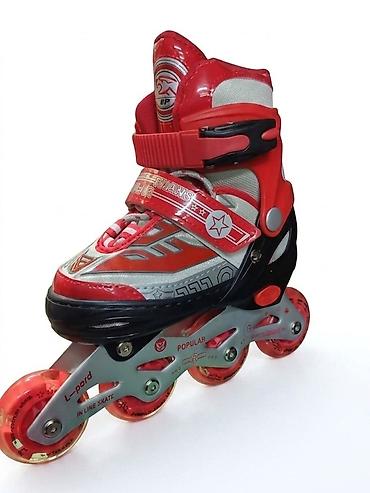 skate: Роликовые коньки L-pard (In-line Skate) — красно‑серые, 4‑колёсные — 2
