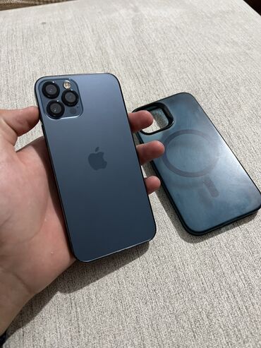 трейд ин телефон бишкек: IPhone 12 Pro, Колдонулган, 256 ГБ, Көк, Коргоочу айнек, Каптама, 79 %