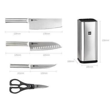 Ножи: Набор ножей Xiaomi HuoHou HU0095 4шт с подставкой Набор ножей с — 3