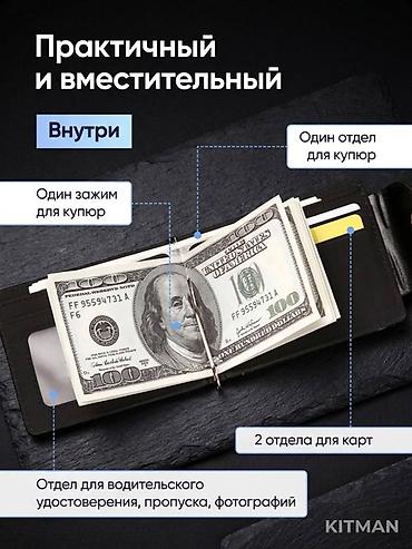 кожаный портмоне: Кошелёк KITMAN с зажимом для купюр Минималистичный и функциональный — 6
