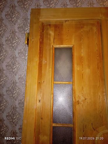 taxta otaq qapisi: Məhsul: Şüşəli taxta otaq qapısı - Material: təbii ağac (şpon deyil) — 3