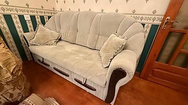 divan transformer: -ENDİRİM OLACAQ CİDDİ ALICILARA- Bej rəngli yumşaq mebel dəsti - — 2