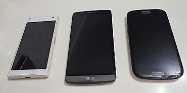Sony Z Compact ekran düşdü. Samsung Galaxy S3 batareya yoxdur