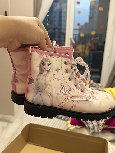 Детская обувь: Детские ботинки с принтом «Elsa» (Frozen) - Модель: высокие — 2