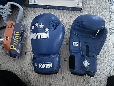 Спорт жана эс алуу: Боксерские перчатки Top Ten, 4 oz, синие. - Материал: натуральная — 1
