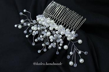 darag: Zərif saç darağı – əl işi bəzək - Material: metal daraq əsas, incə — 1