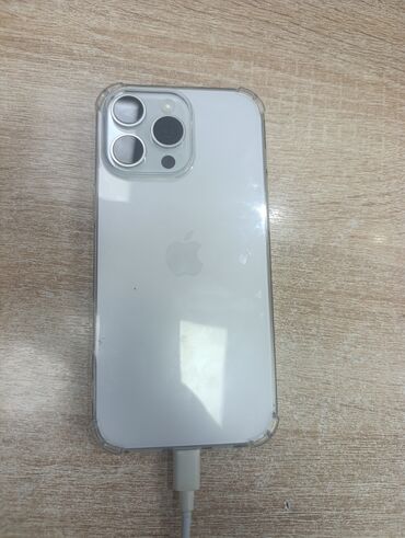 телефон айыон: IPhone 16 Pro Max, Колдонулган, 256 ГБ, Ак, 100 %