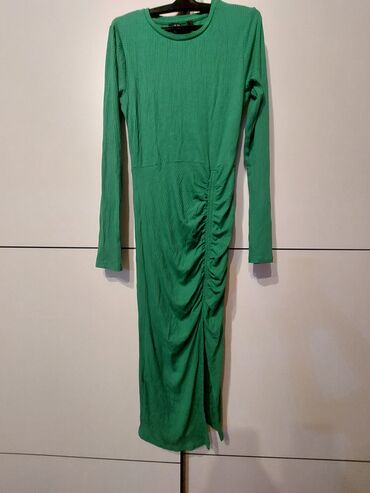 hm ženske haljine: M (EU 38), color - Green, Long sleeves