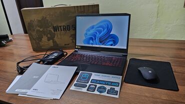 компьютерные мыши cbr: Ноутбук, Acer, 16 ГБ ОЗУ, Intel Core i5, 15.6 ", Б/у, Игровой, память SSD