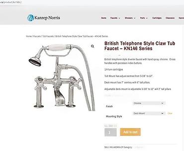 Slavine: Britanski „telephone style” set za kadu – slavina sa ručnom tuš — 4