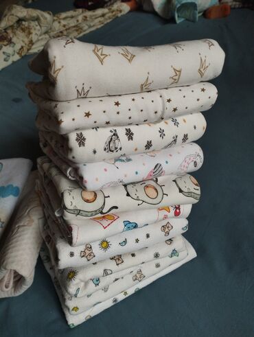 готовая сумка в роддом: Муслиновые/фланелевые пеленки для новорождённых, непромокаемые 2шт