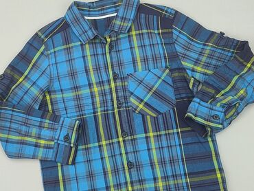 flanelowa koszula w krate: Shirt 5-6 years, condition - Very good, pattern - Cell, color - Blue