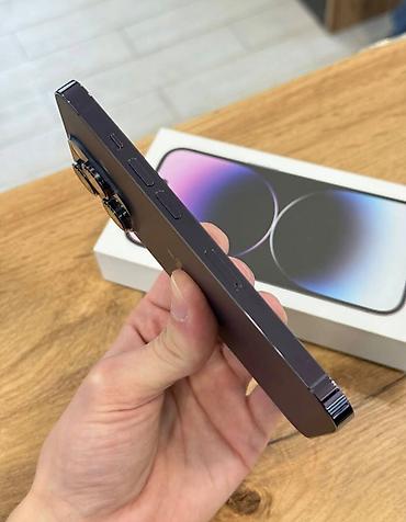 14 pro qiyməti: IPhone 14 Pro, 256 GB, Deep Purple, Zəmanət, Simsiz şarj, Face ID — 2