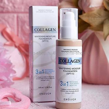 алма дарылоо: Тональный крем Enough Collagen Whitening Moisture Foundation SPF15 — 1