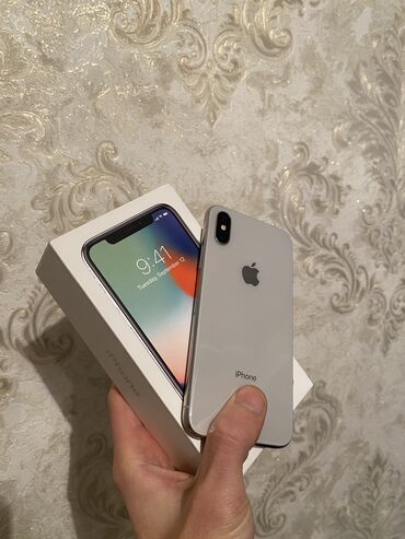 Apple iPhone: IPhone X, 256 GB, Ağ, Face ID, Sənədlərlə