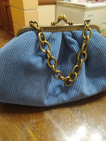 голубая вислоухая: Продаю новая сумочка редикюль,в красивейшим голубом цвете,х/б