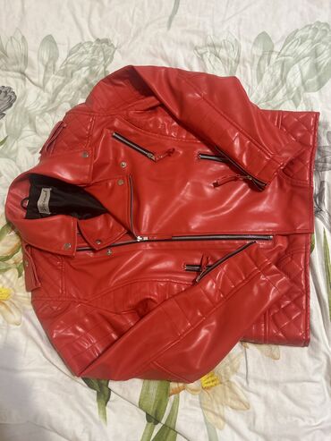 мужской кожанный куртка: Куртка L (EU 40), цвет - Красный