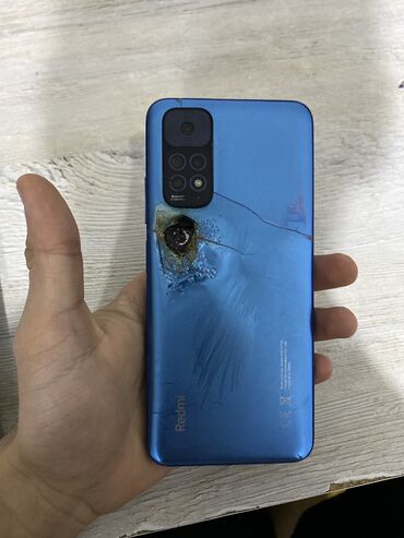 Xiaomi: Xiaomi Redmi Note 11, 128 GB, rəng - Göy, 
 Barmaq izi